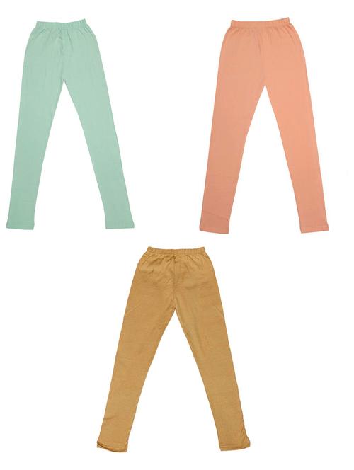 girls solid cotton leggings combo - 19588677 - Very Small Image - 1