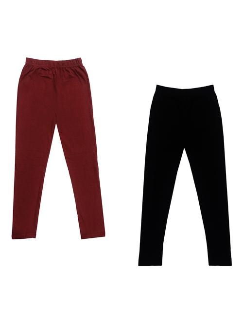 girls mid rise leggings combo - 19589075 - Very Small Image - 1