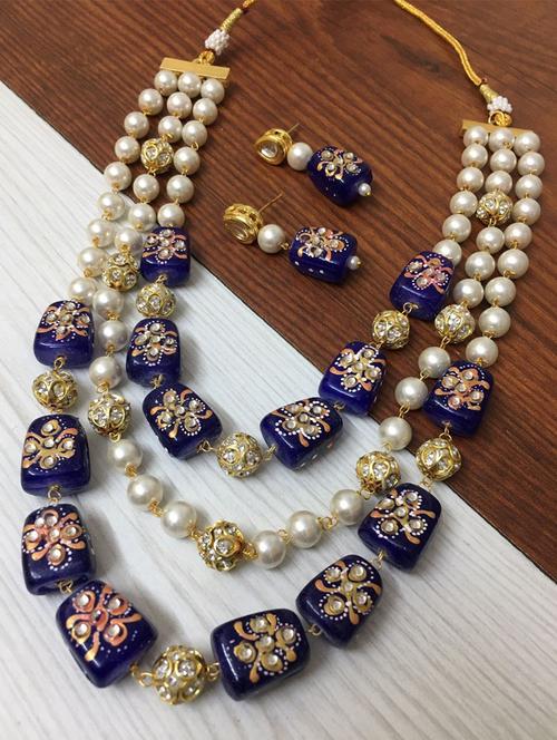 white layered necklace set - 19589319 - Very Small Image - 1