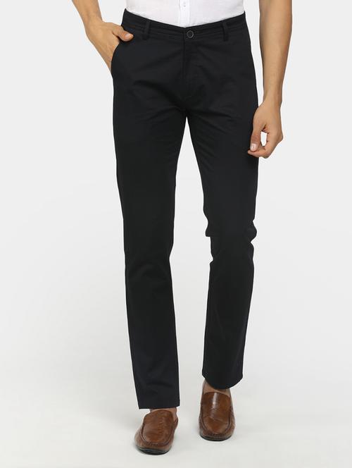 navy blue cotton chinos casual trousers - 19590578 - Very Small Image - 1