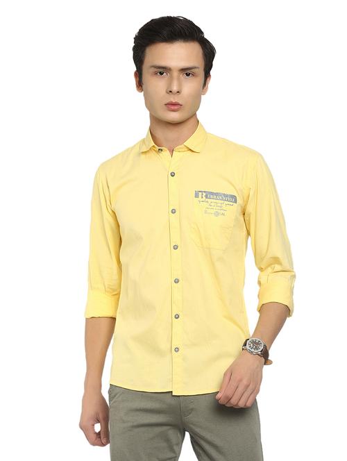 men yellow cotton casual shirt - 19591109 - Very Small Image - 1