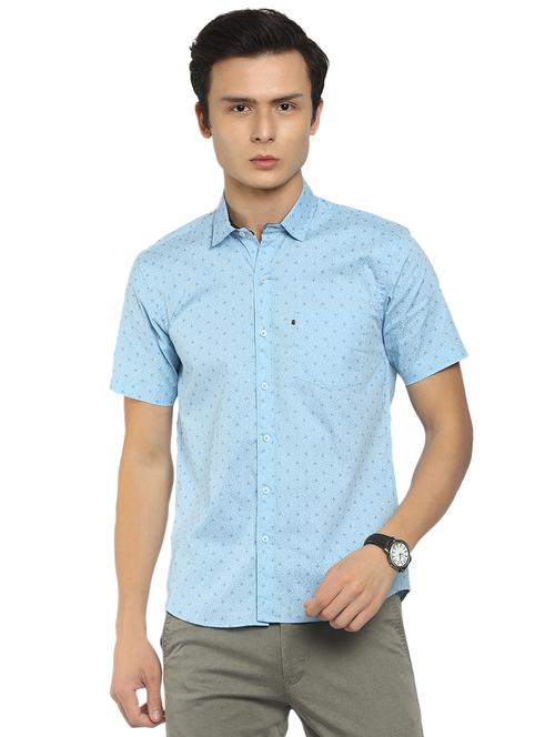 light blue printed detailed casual shirt - 19591131 - Very Small Image - 1