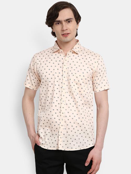 cream printed detailed casual shirt - 19591156 - Very Small Image - 1