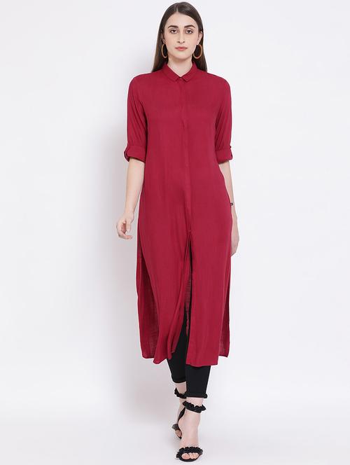 shirt collar straight kurta - 19591770 - Very Small Image - 1