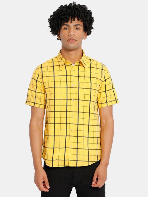 yellow cotton casual shirt - 19591813 - Very Small Image - 1