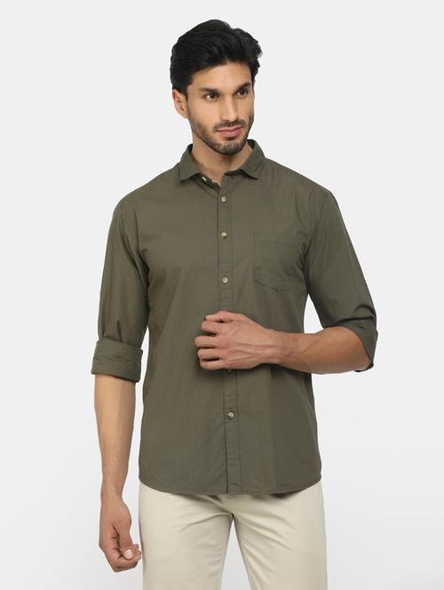 mens solid casual shirt - 19591896 - Very Small Image - 1