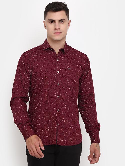 mens micro print casual shirt - 19591948 - Very Small Image - 1