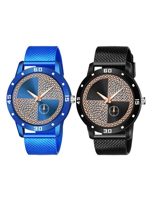 men's round shape analog watch combo - 19592039 - Very Small Image - 1