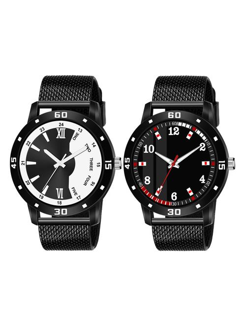 men's round shape analog watch combo - 19592074 - Very Small Image - 1