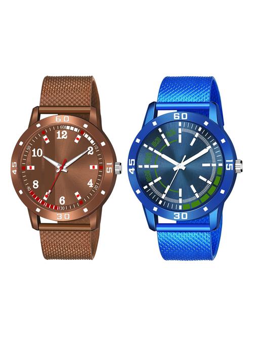 men's round shape analog watch combo - 19592098 - Very Small Image - 1