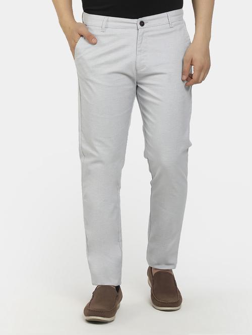 grey cotton chinos casual trousers - 19592301 - Very Small Image - 1