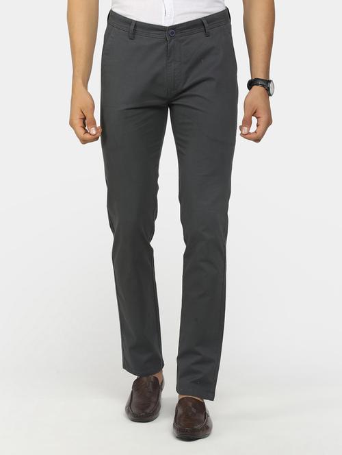 grey cotton chinos casual trousers - 19592318 - Very Small Image - 1