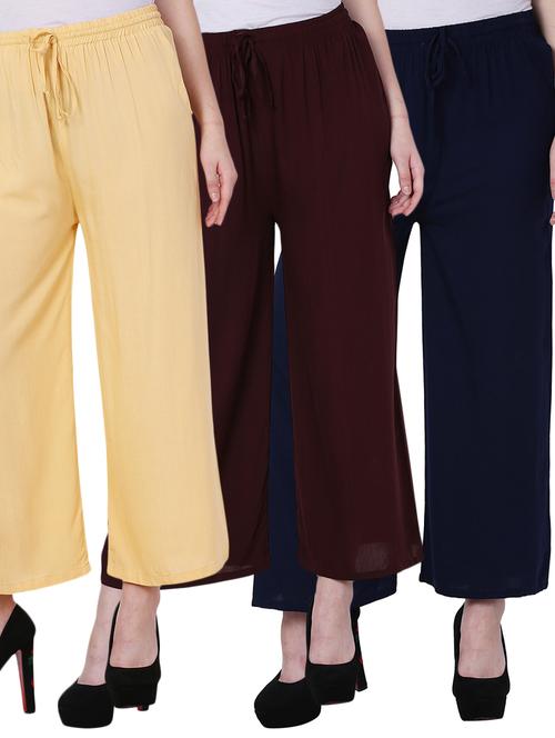 pack of 3 solid trouser - 19592360 - Very Small Image - 1