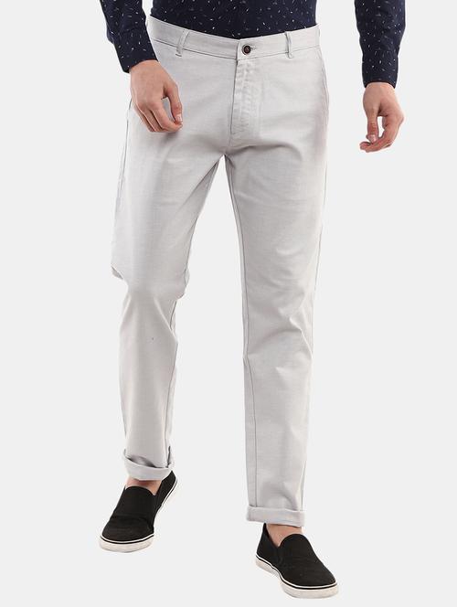 grey cotton chinos casual trousers - 19592376 - Very Small Image - 1