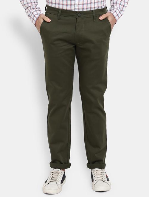 green cotton chinos casual trousers - 19592536 - Very Small Image - 1