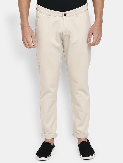 off white cotton chinos casual trouser - 19592552 - Very Small Image - 1
