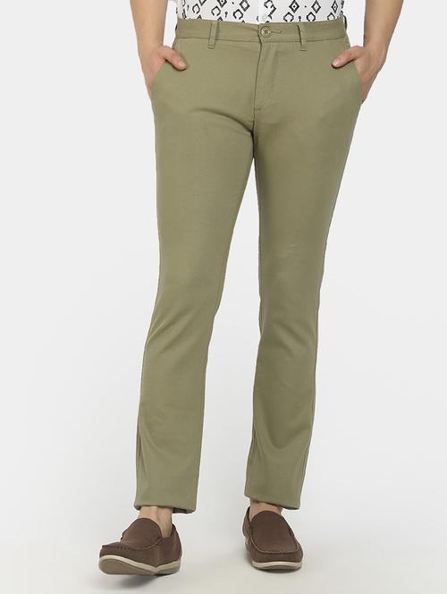 green cotton chinos casual trousers - 19592676 - Very Small Image - 1