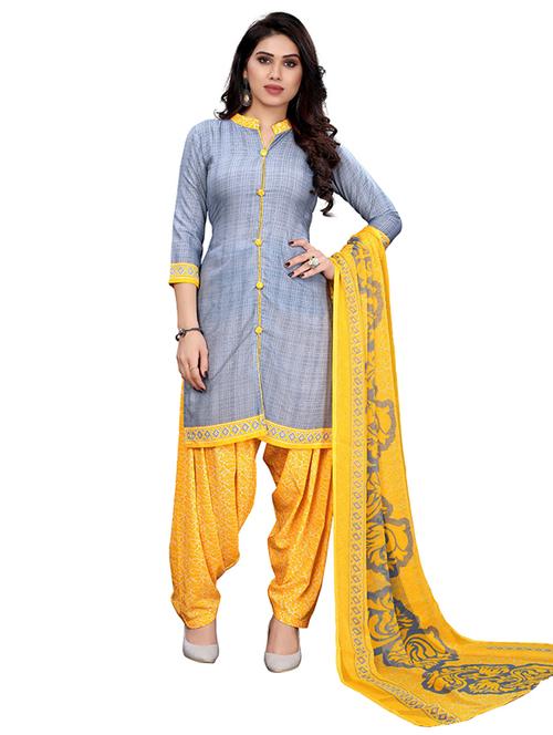 crepe grey kurta salwar set - 19593863 - Very Small Image - 1