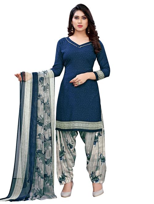 crepe blue kurta salwar set - 19593889 - Very Small Image - 1