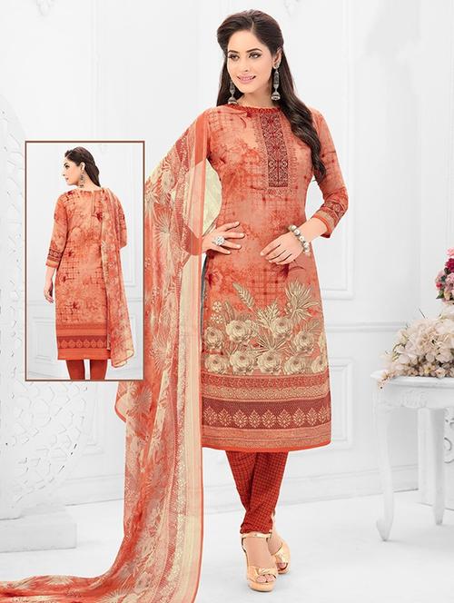 crepe red kurta salwar set - 19593894 - Very Small Image - 1