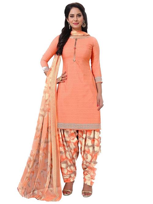 crepe orange kurta salwar set - 19593903 - Very Small Image - 1