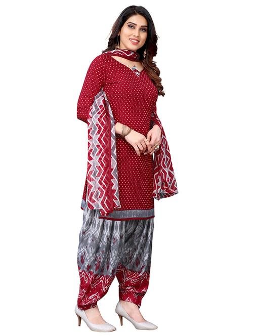 crepe red kurta salwar set - 19593905 - Very Small Image - 1