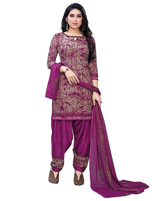 crepe purple kurta salwar set - 19593927 - Very Small Image - 1