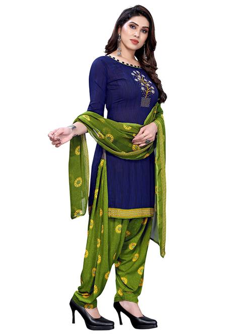 crepe multi colored kurta salwar set - 19593933 - Very Small Image - 1