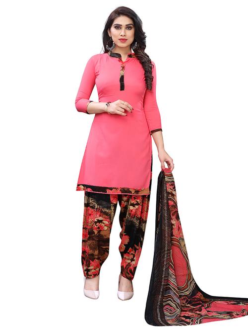 crepe pink kurta salwar set - 19593936 - Very Small Image - 1
