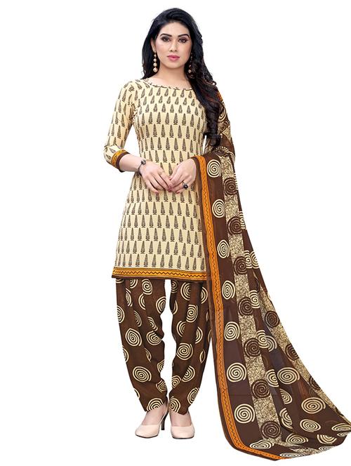 crepe brown kurta salwar set - 19593938 - Very Small Image - 1