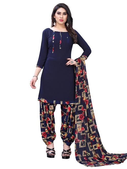 crepe blue kurta salwar set - 19593941 - Very Small Image - 1