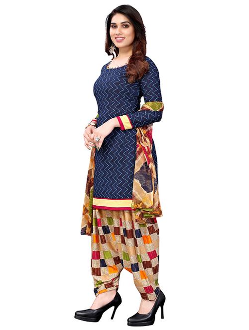 crepe multi colored kurta salwar set - 19593944 - Very Small Image - 1