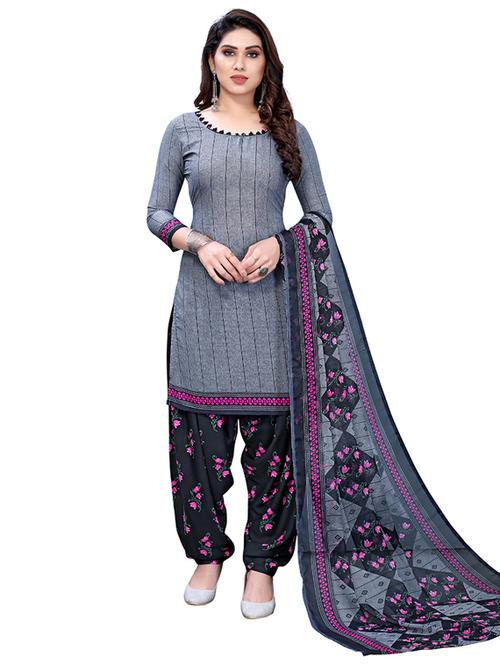 crepe grey kurta salwar set - 19593951 - Very Small Image - 1