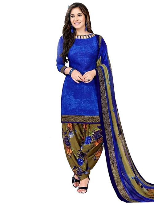 crepe blue kurta salwar set - 19593953 - Very Small Image - 1