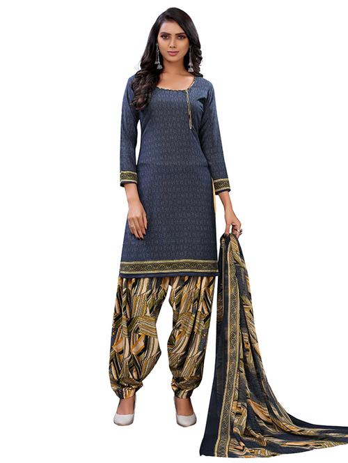 crepe grey colored kurta salwar set - 19593965 - Very Small Image - 1