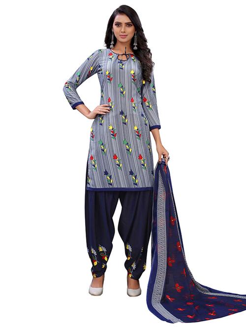 crepe grey kurta salwar set - 19593974 - Very Small Image - 1