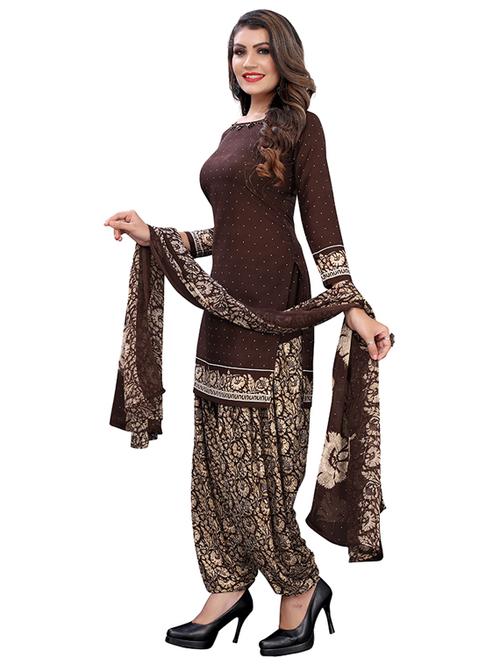 crepe brown kurta salwar set - 19593977 - Very Small Image - 1