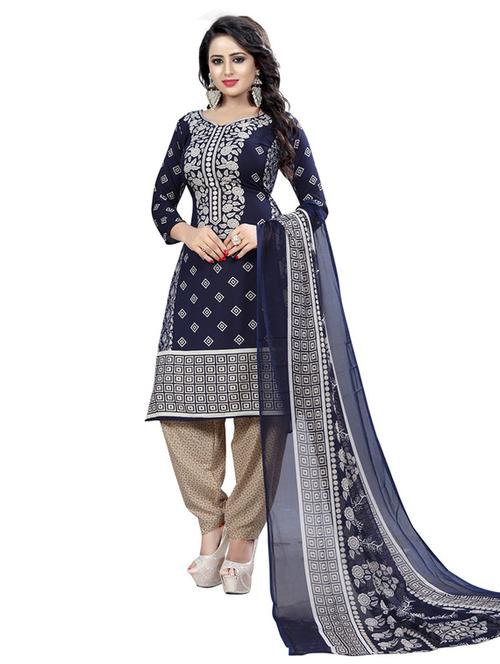 crepe blue kurta salwar set - 19593990 - Very Small Image - 1