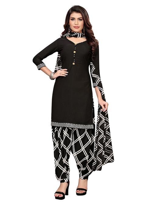 crepe black kurta salwar set - 19594001 - Very Small Image - 1