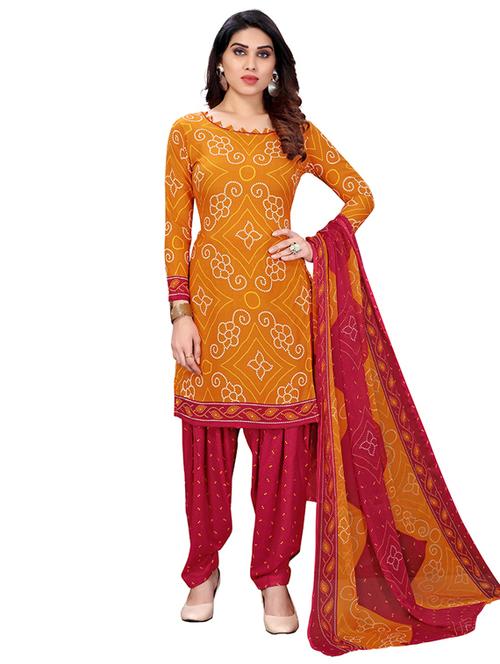 crepe yellow kurta salwar set - 19594014 - Very Small Image - 1