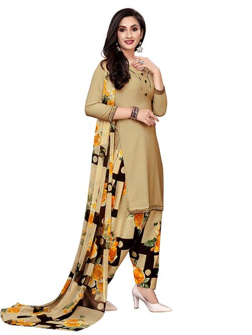 crepe beige kurta salwar set - 19594022 - Very Small Image - 1