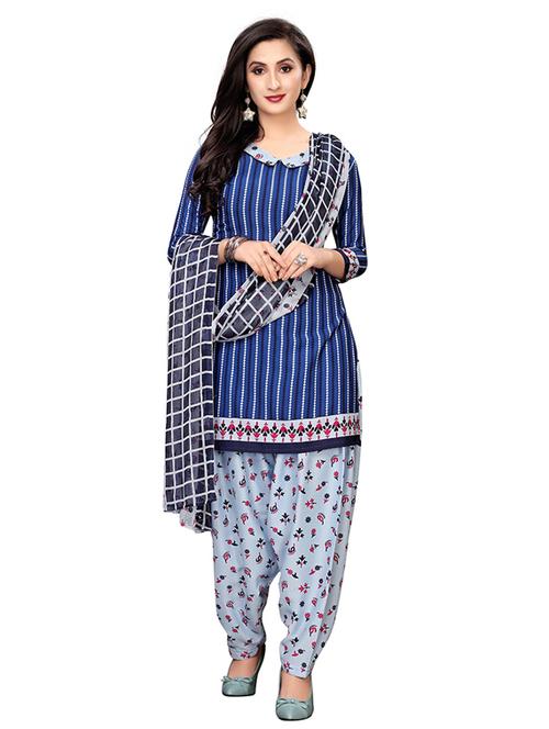 crepe blue kurta salwar set - 19594035 - Very Small Image - 1