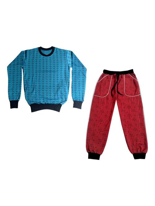 boys printed round neck full length set - 19594503 - Very Small Image - 1