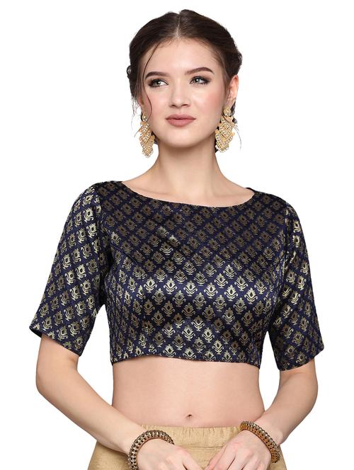 blue floral print regular blouse - 19595628 - Very Small Image - 1