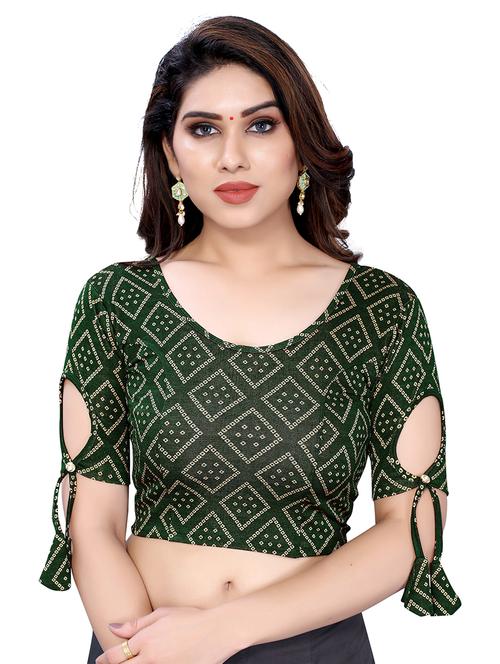 green jaipuri print regular blouse - 19595631 - Very Small Image - 1