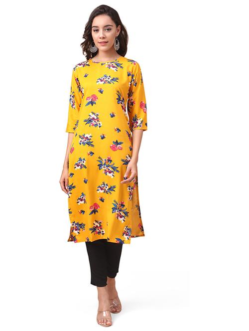 round neck straight kurta - 19595636 - Very Small Image - 1
