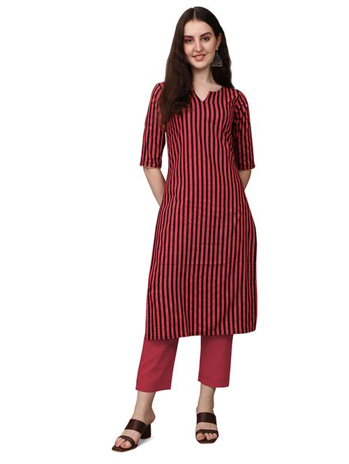 notch neck straight kurta - 19595661 - Very Small Image - 1