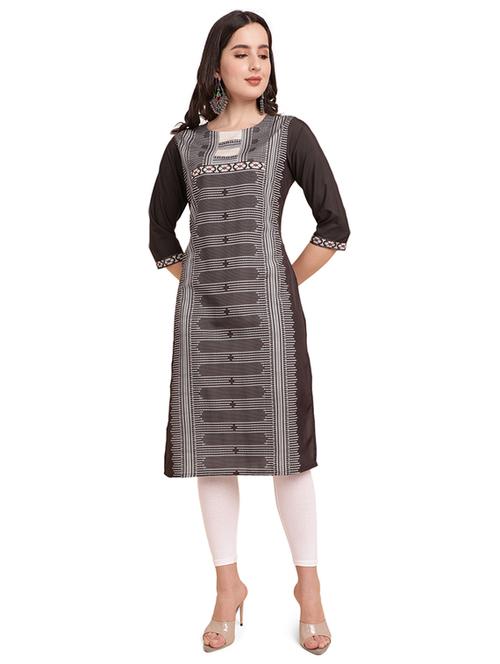 round neck straight kurta - 19595707 - Very Small Image - 1