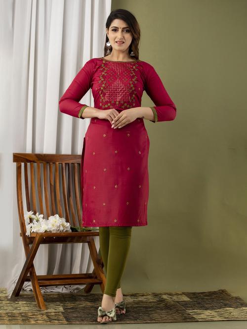 round neck straight kurta - 19596235 - Very Small Image - 1