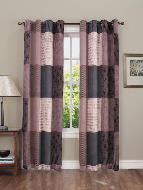 sb interio window high quality satin half half shaded printed curtain pack of 16 - 19596303 - Very Small Image - 1